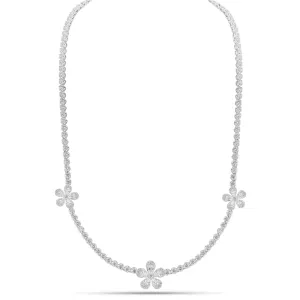 Diamond Flower Tennis Necklace