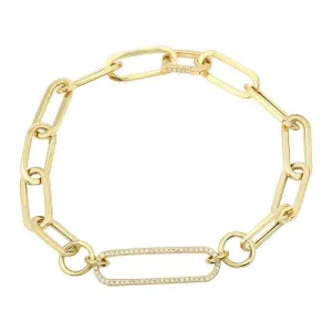 Diamond Paper Link Enhancer Charm Bracelet