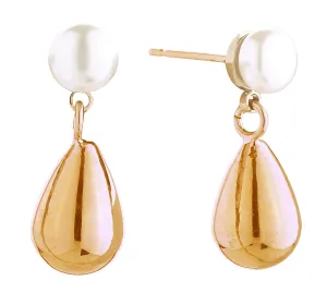 DJE310889 14K Teardrop Pearl Post Earrings