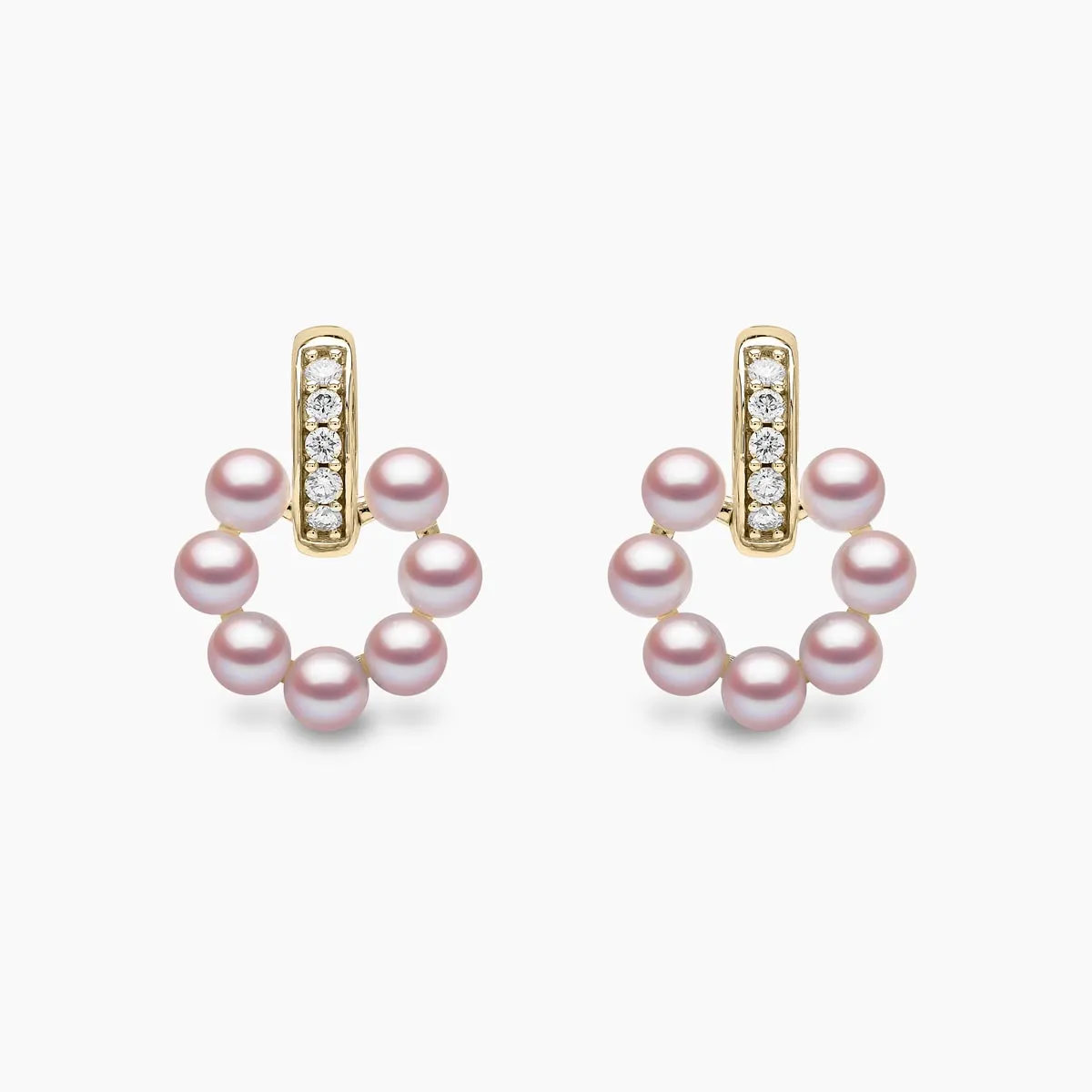 Eclipse 18K Gold Pearl and Diamond Moon Earrings