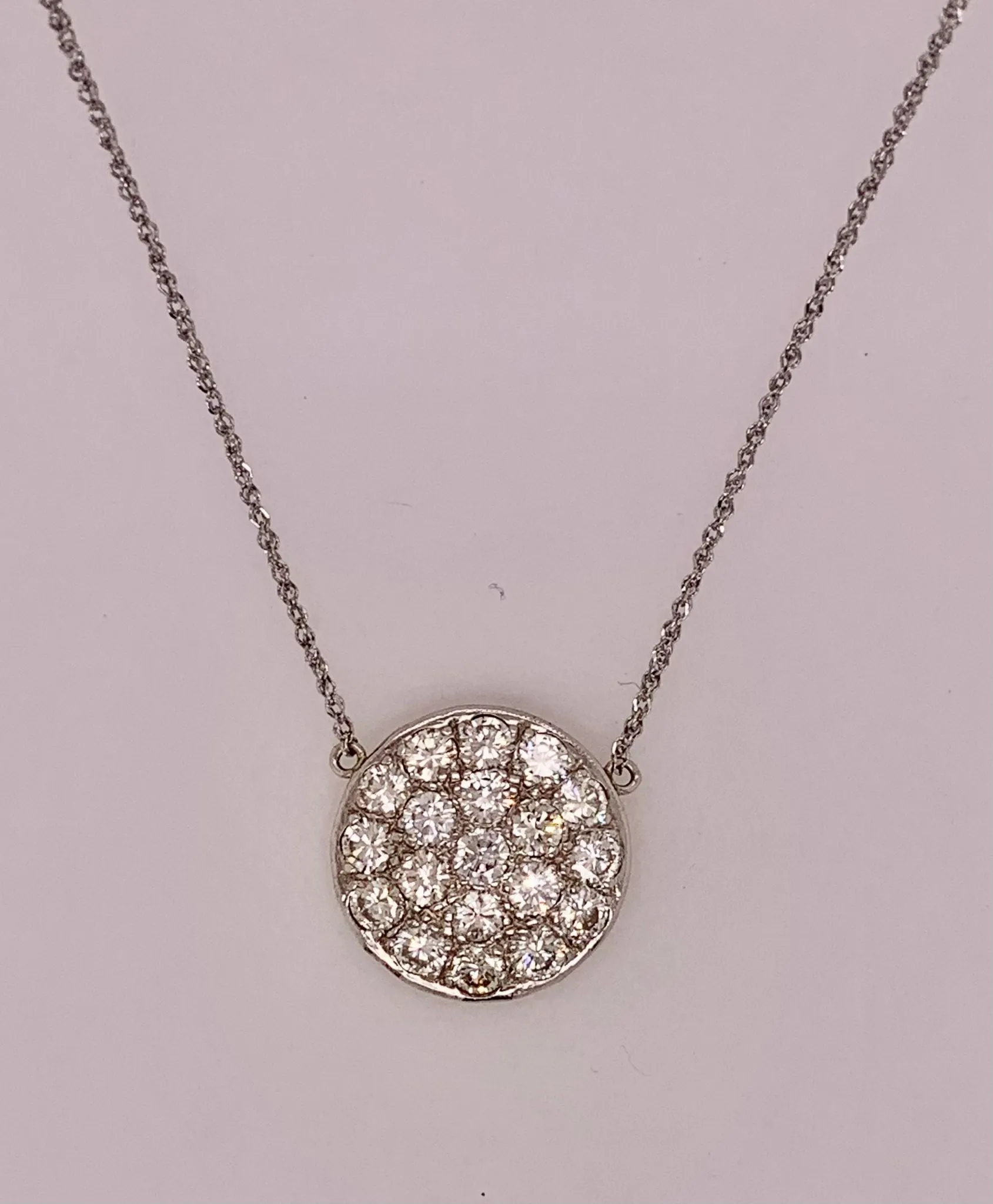 Estate 14K Diamond Circle Necklace