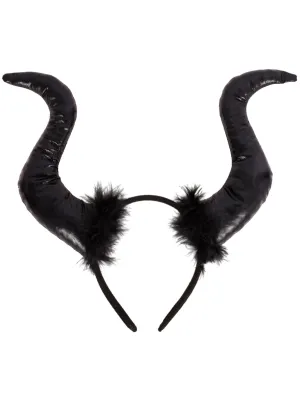 Evil Fairy Womens Black Halloween Costume Headband With Horns