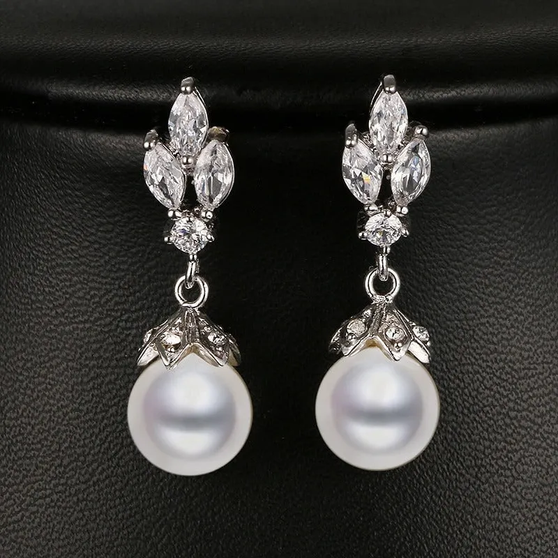 Fabulous Zircon Pearl Drop Earrings Collection