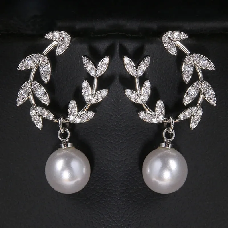 Fabulous Zircon Pearl Drop Earrings Collection