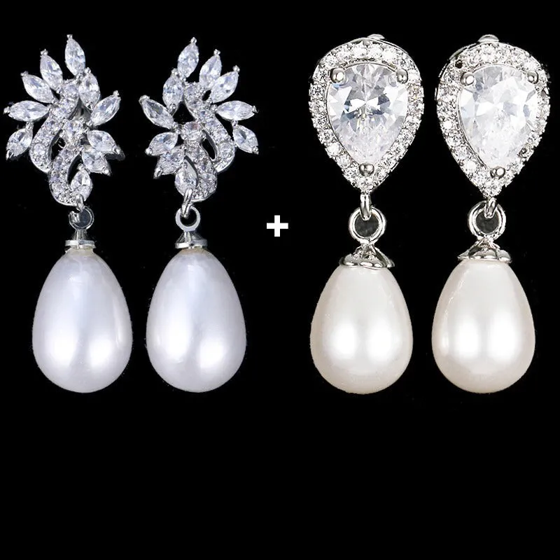 Fabulous Zircon Pearl Drop Earrings Collection