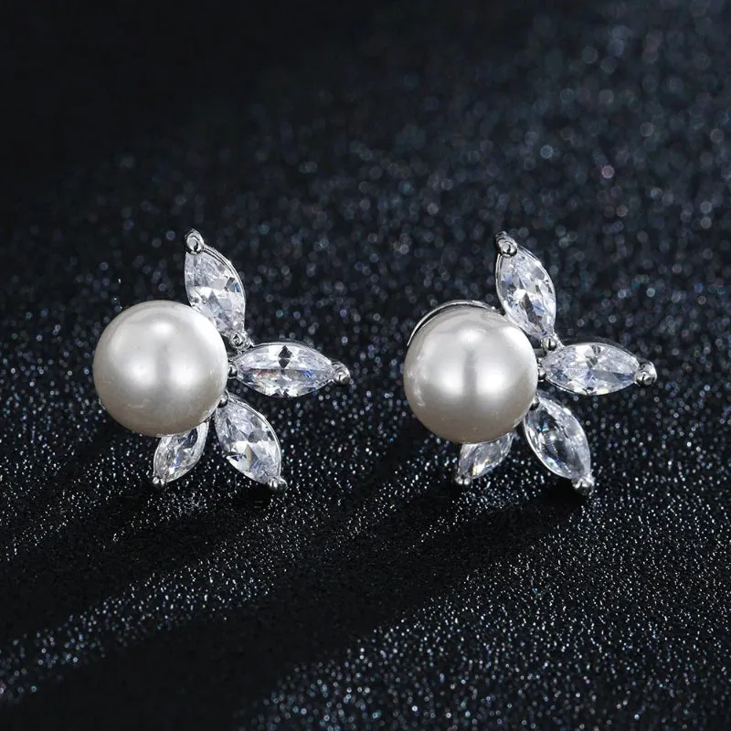 Fabulous Zircon Pearl Drop Earrings Collection