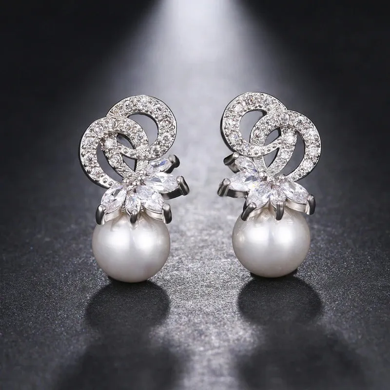 Fabulous Zircon Pearl Drop Earrings Collection