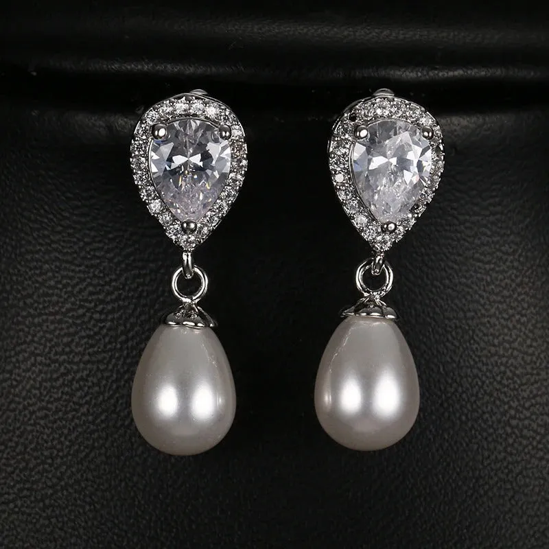 Fabulous Zircon Pearl Drop Earrings Collection