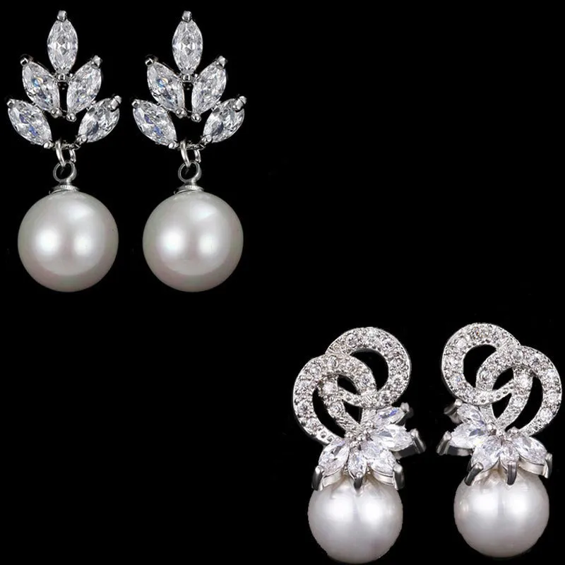 Fabulous Zircon Pearl Drop Earrings Collection