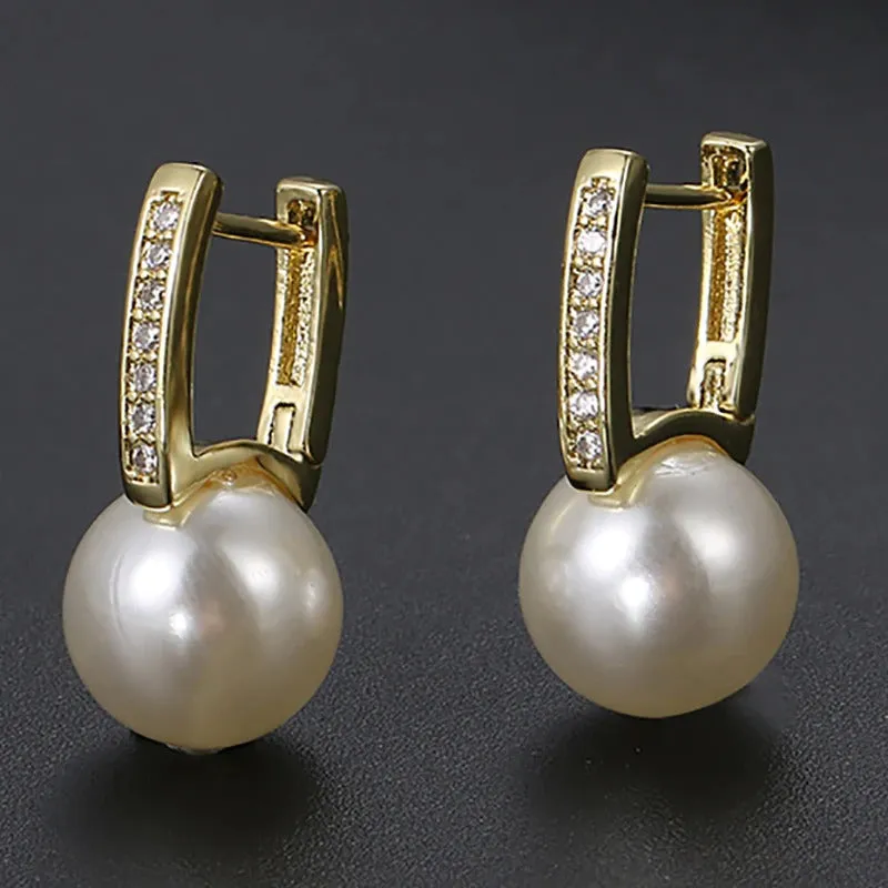 Fabulous Zircon Pearl Drop Earrings Collection