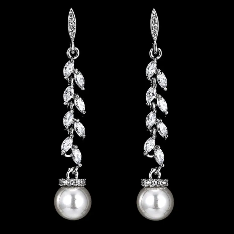 Fabulous Zircon Pearl Drop Earrings Collection