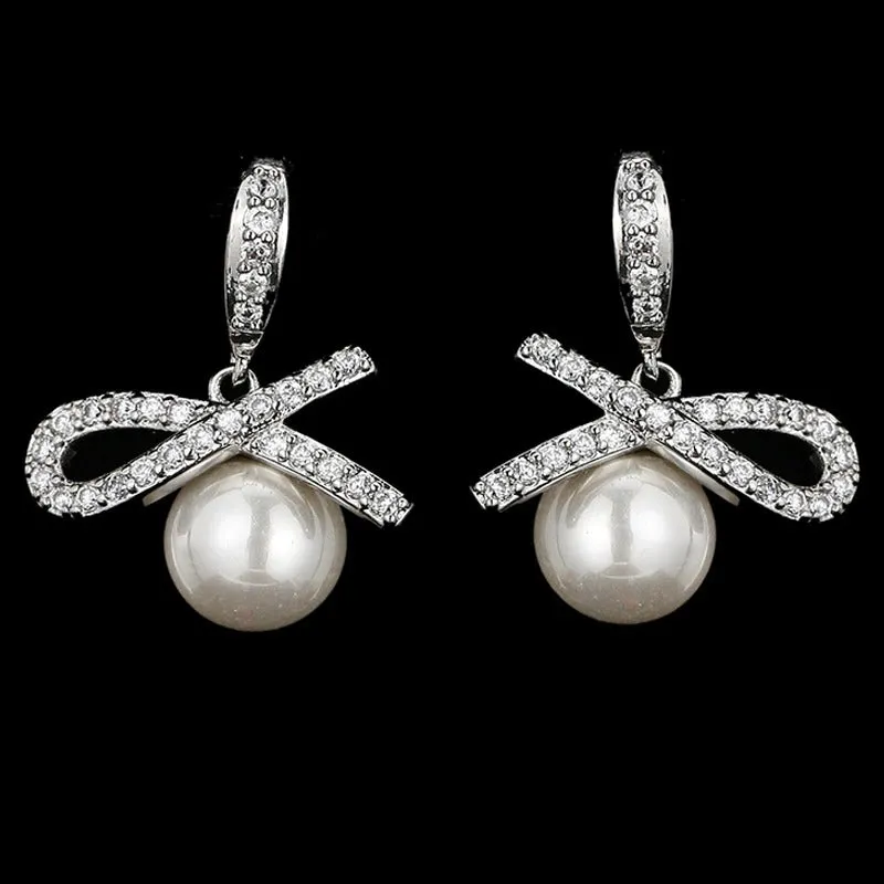 Fabulous Zircon Pearl Drop Earrings Collection