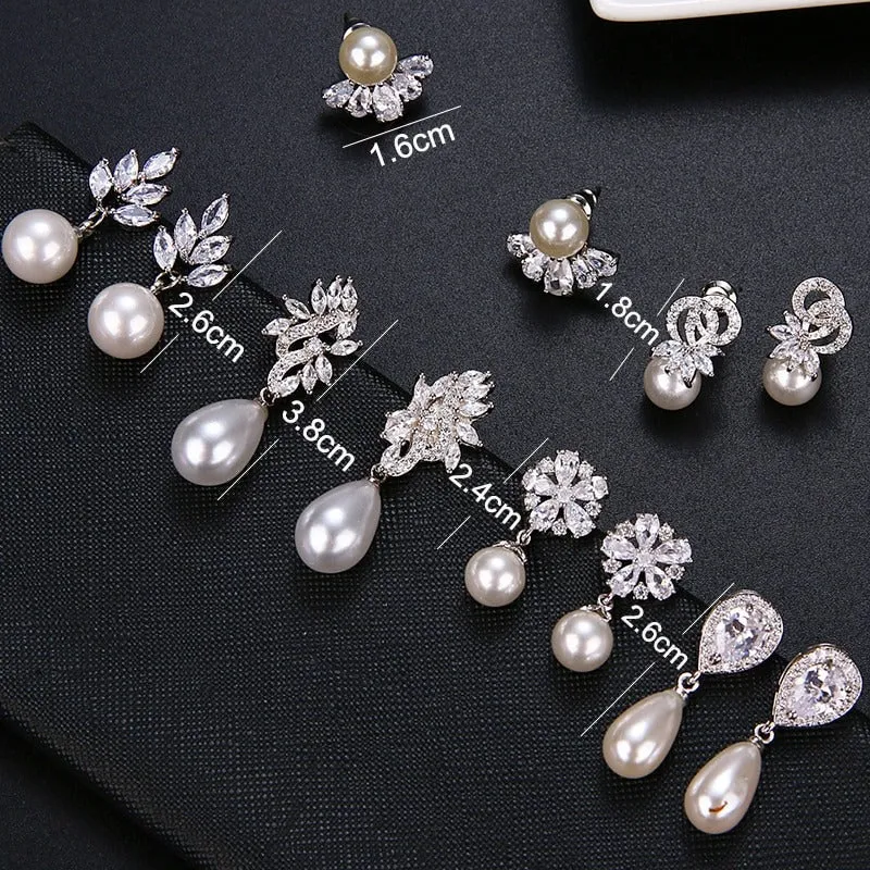 Fabulous Zircon Pearl Drop Earrings Collection