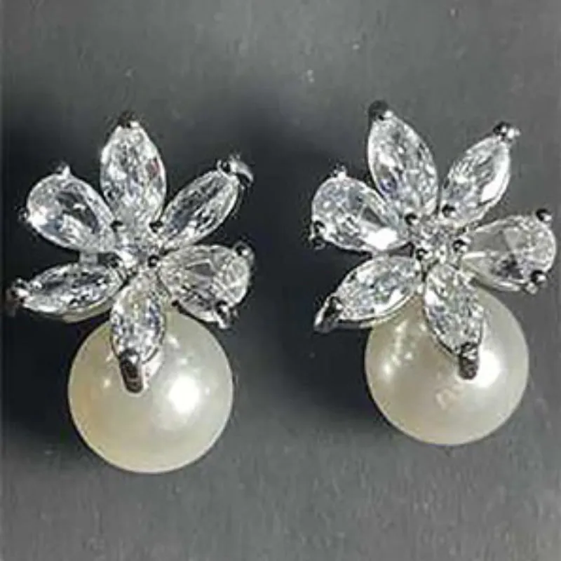 Fabulous Zircon Pearl Drop Earrings Collection