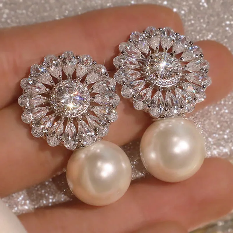 Fabulous Zircon Pearl Drop Earrings Collection