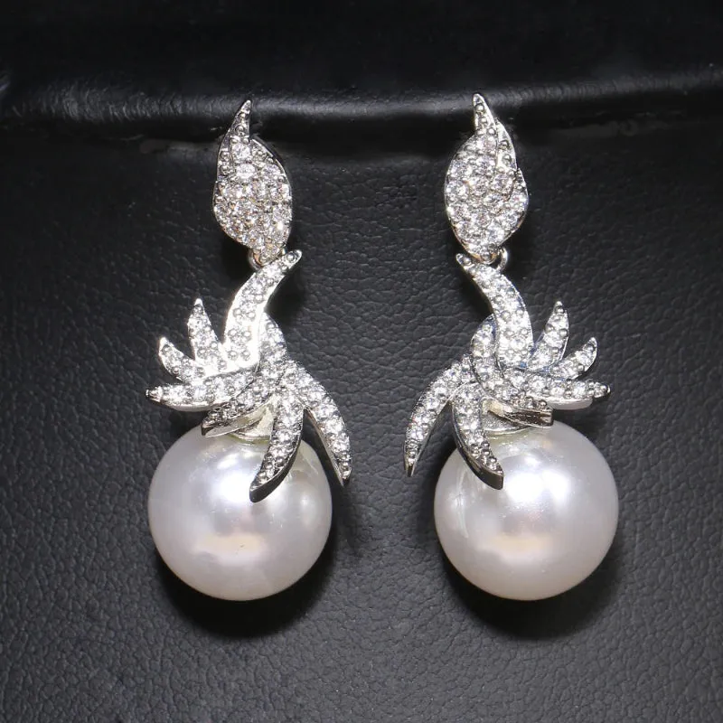 Fabulous Zircon Pearl Drop Earrings Collection