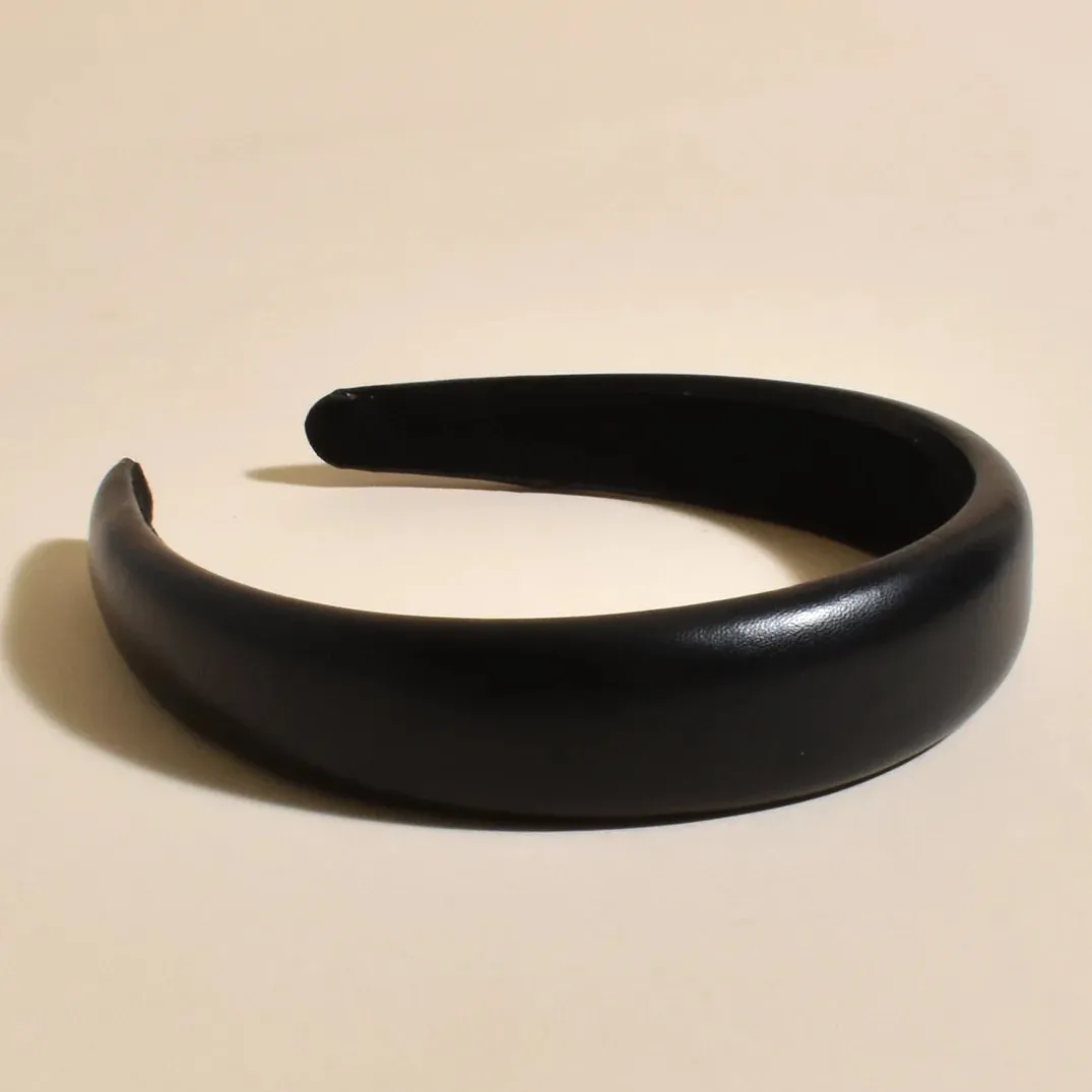 Faux Black Leather Event Headband