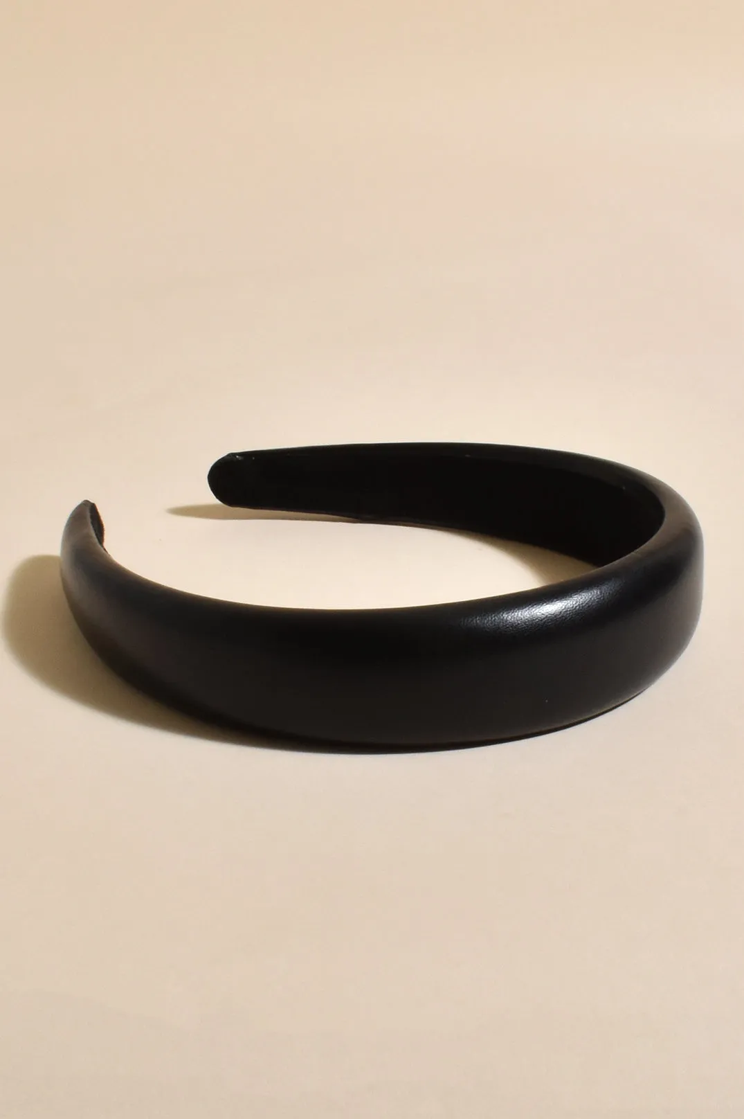 Faux Black Leather Event Headband