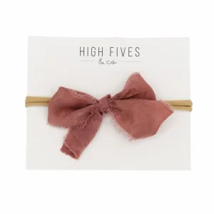 Fringed Silk-Like Chiffon Bow Nylon Headband