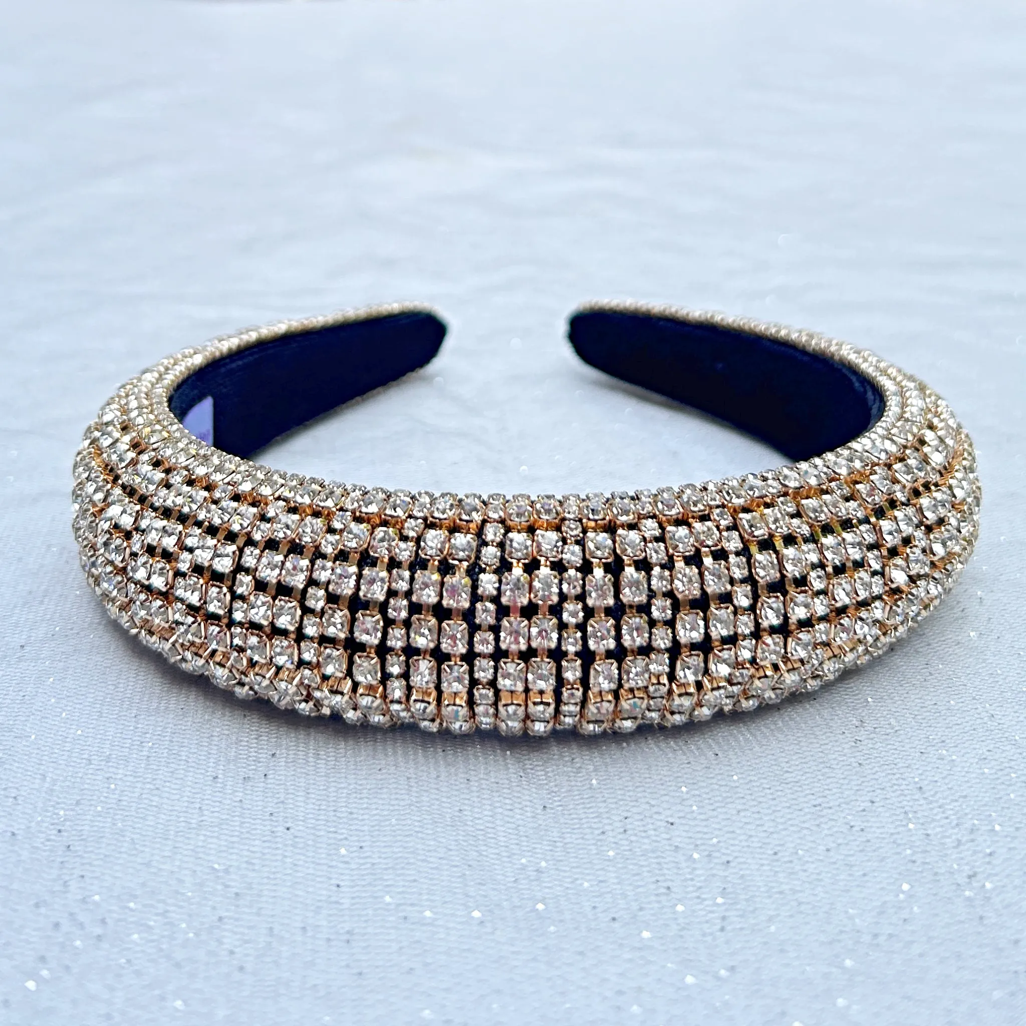 Gold Headband with Diamante Statement Headband