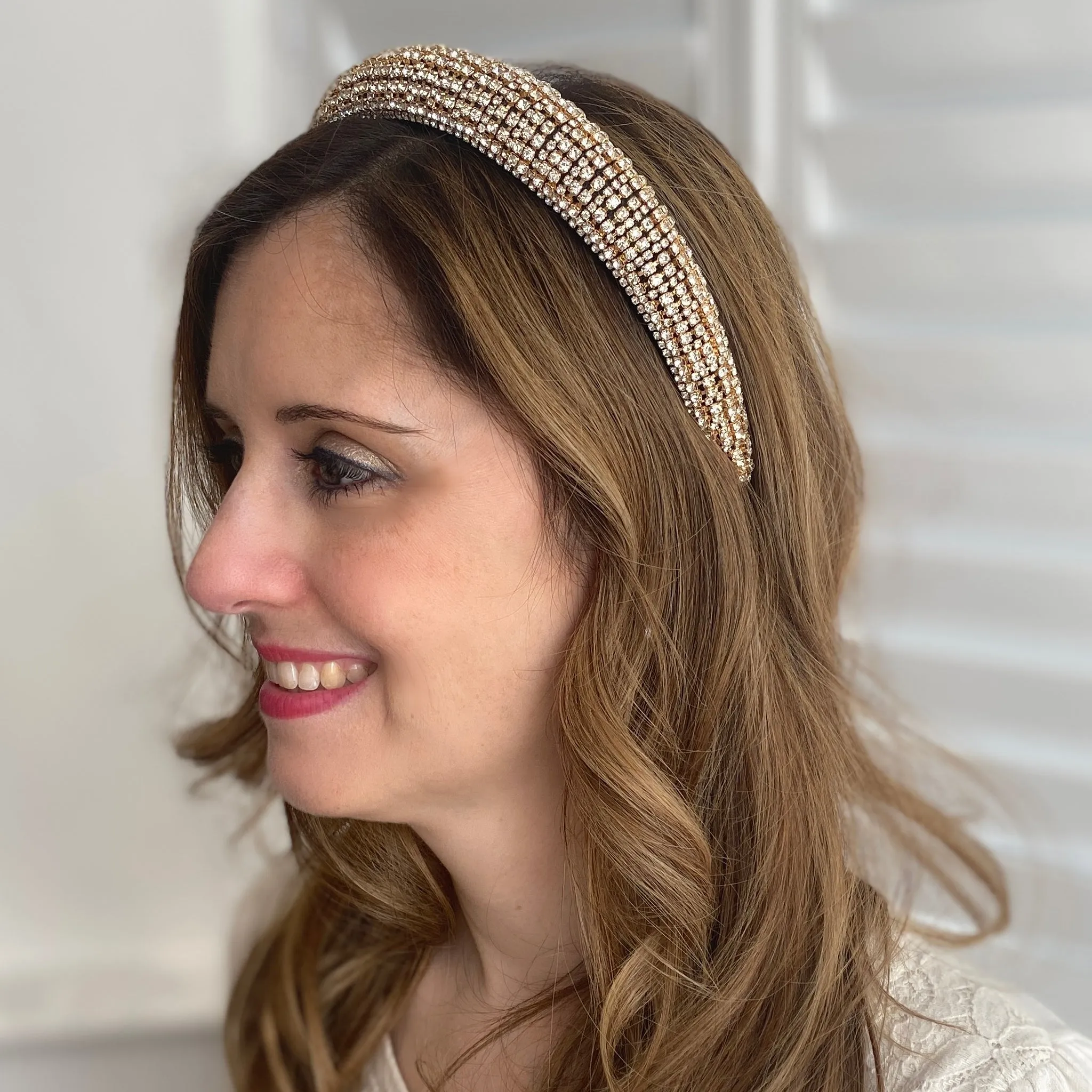 Gold Headband with Diamante Statement Headband