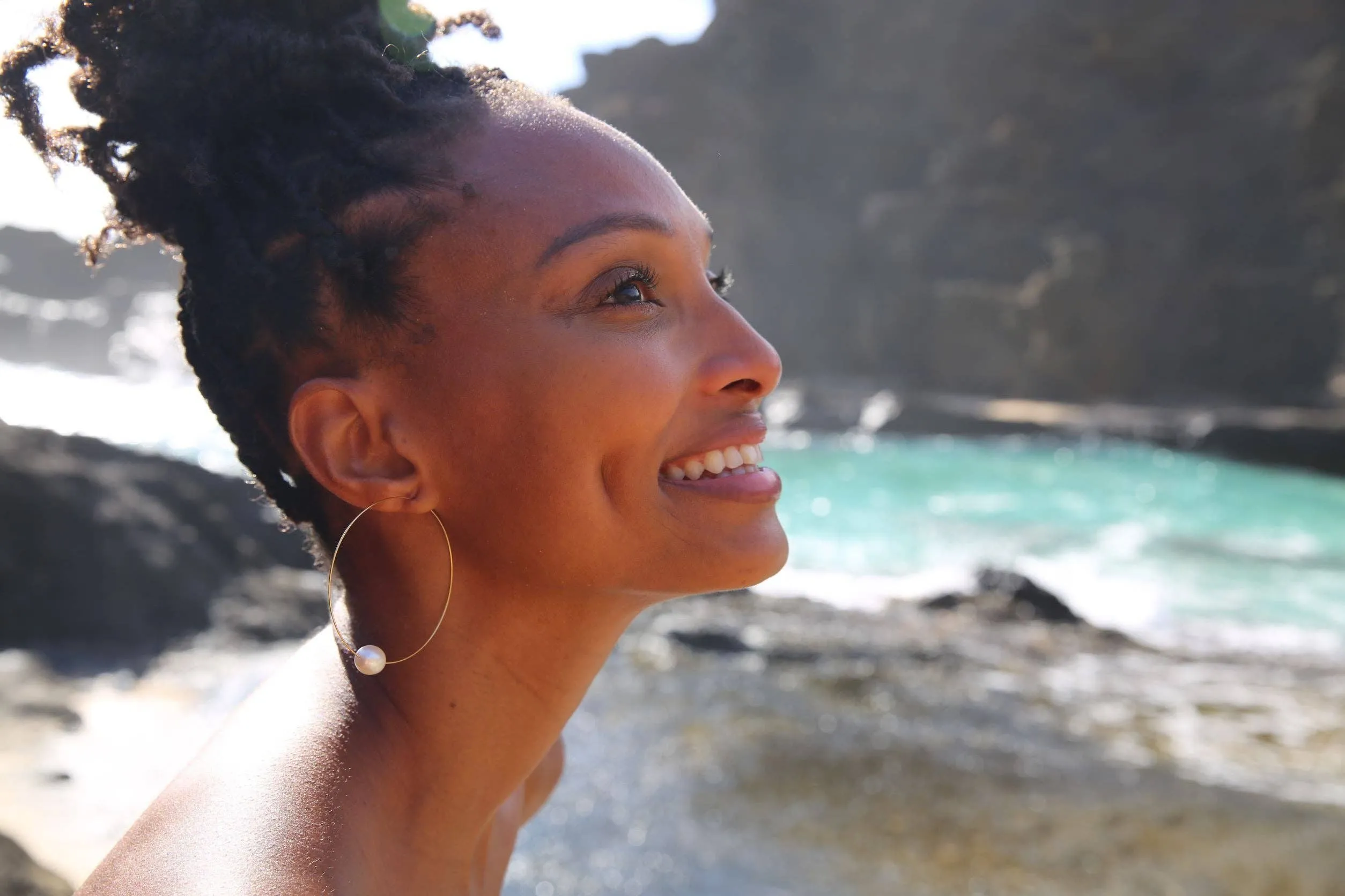 Gold Hula Hoop Earrings: Chocolate