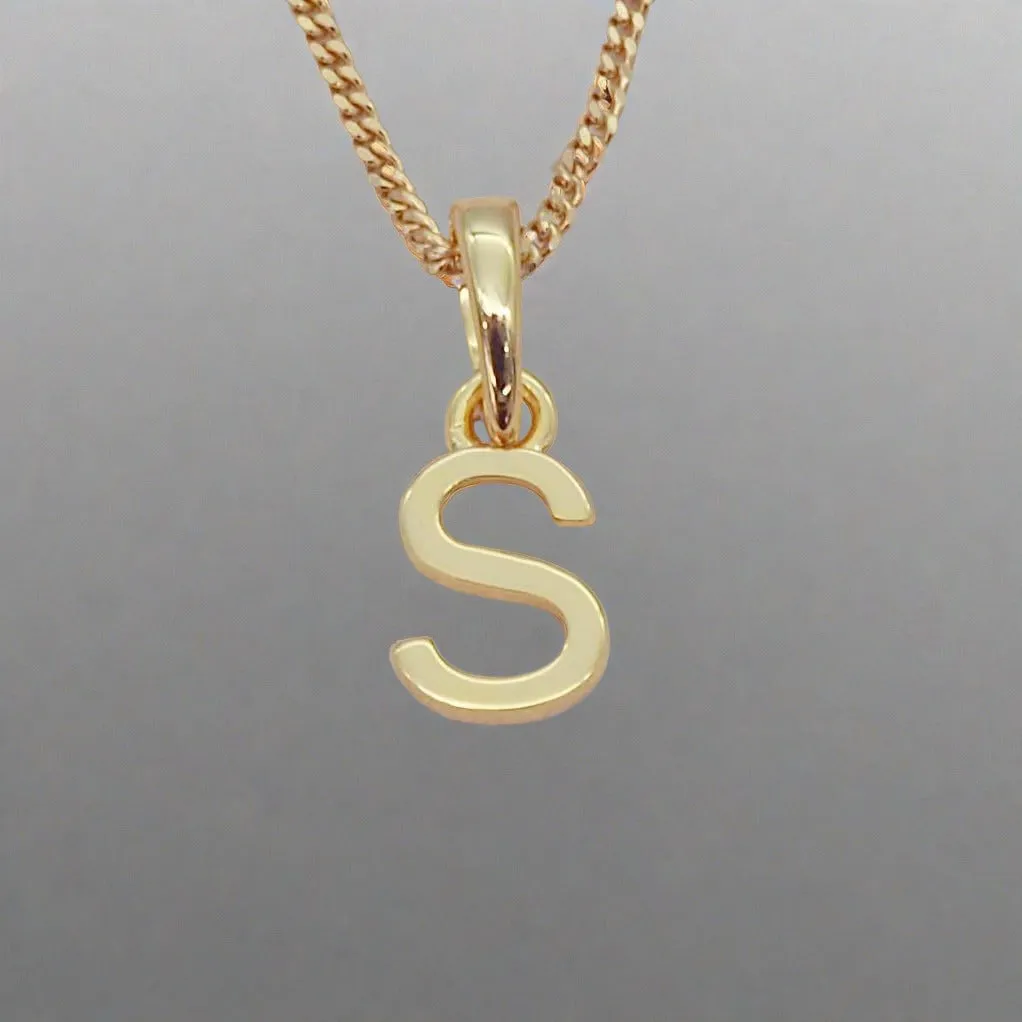 Gold Initial and March Aquamarine Birthstone Necklace