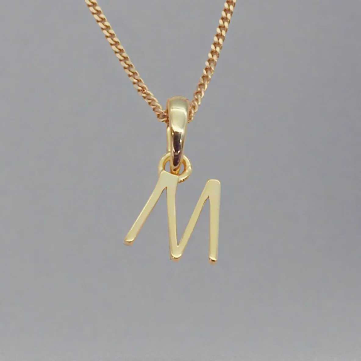 Gold Initial and March Aquamarine Birthstone Necklace