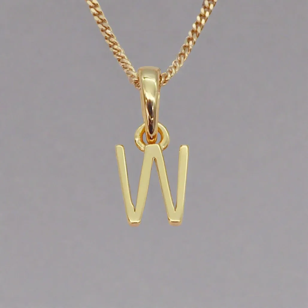 Gold Initial and March Aquamarine Birthstone Necklace