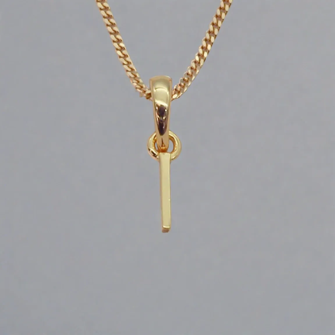 Gold Initial and March Aquamarine Birthstone Necklace