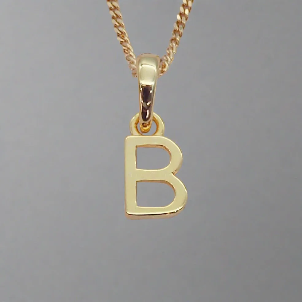 Gold Initial and March Aquamarine Birthstone Necklace