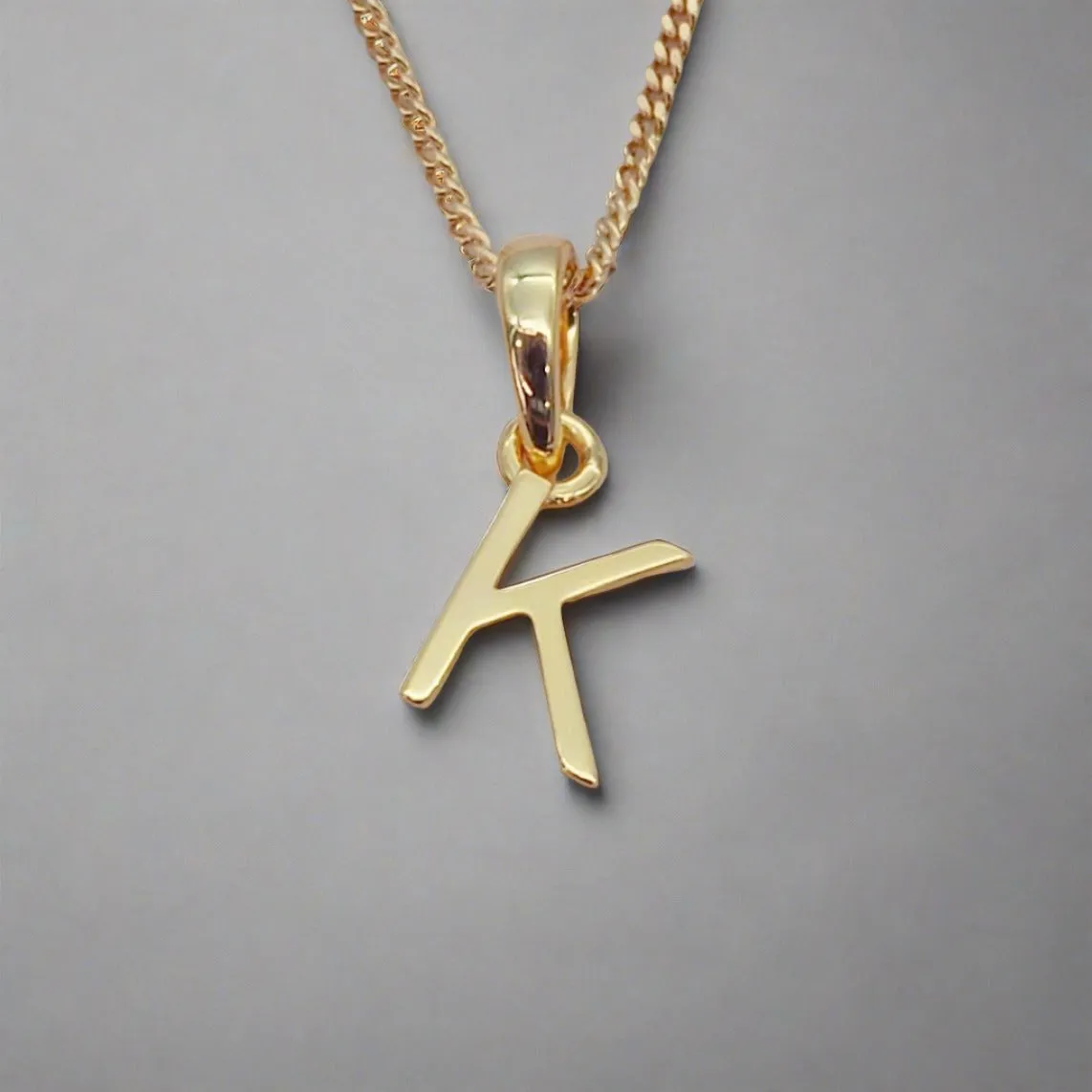 Gold Initial and March Aquamarine Birthstone Necklace