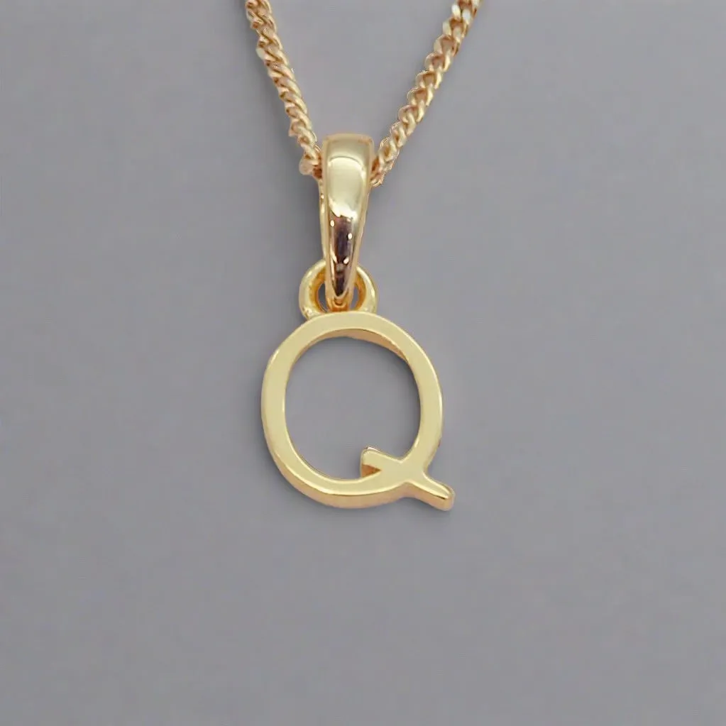 Gold Initial and March Aquamarine Birthstone Necklace