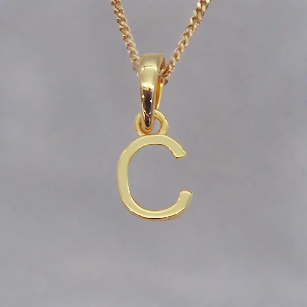 Gold Initial and March Aquamarine Birthstone Necklace