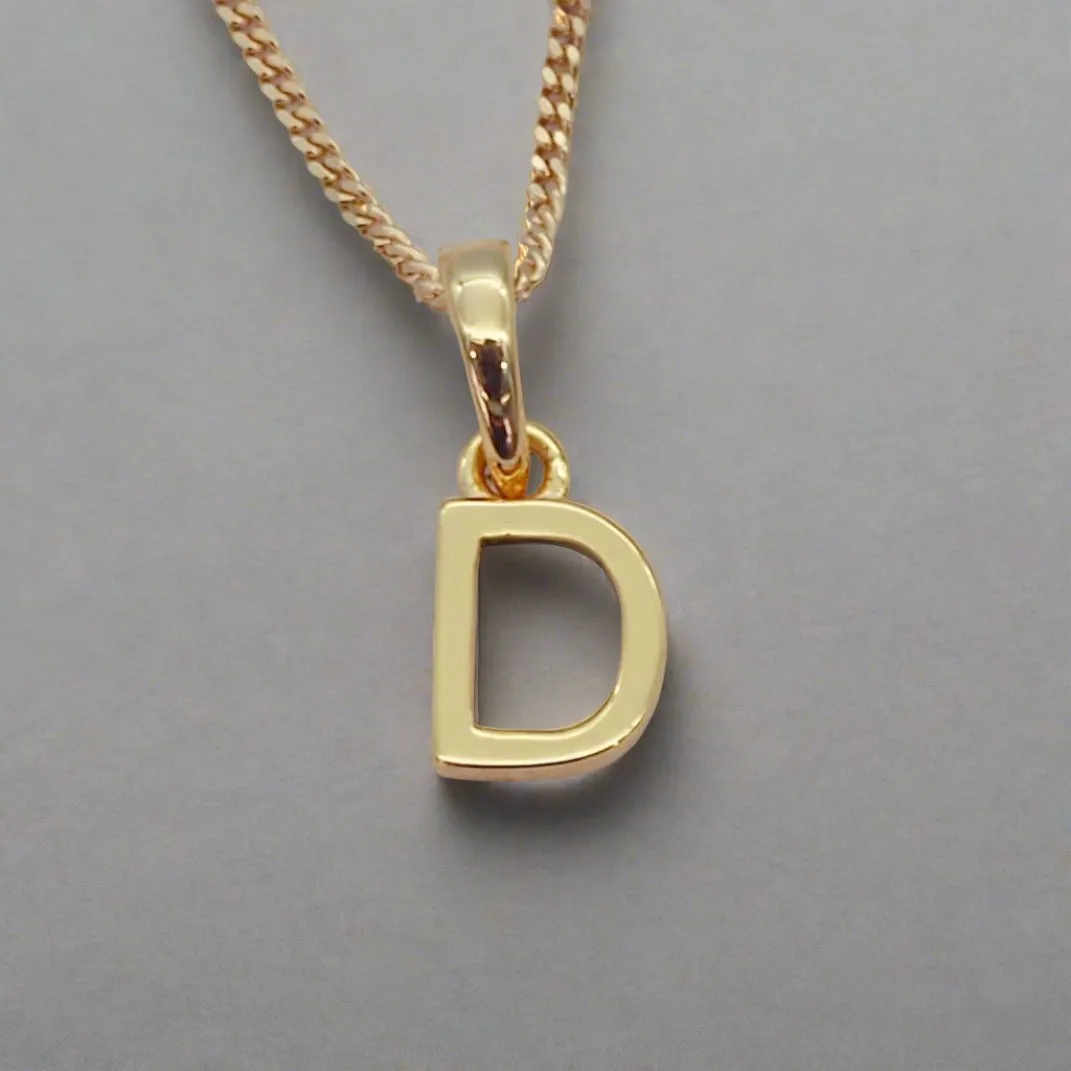 Gold Initial and March Aquamarine Birthstone Necklace