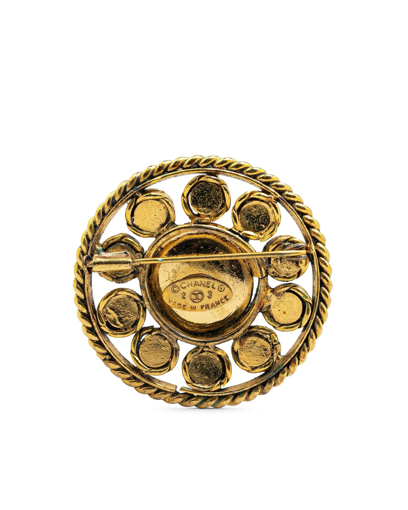 Gold Plated Crystal Detail Brooch