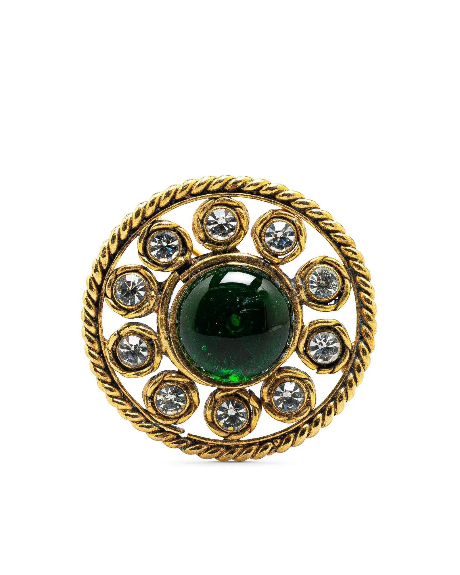 Gold Plated Crystal Detail Brooch