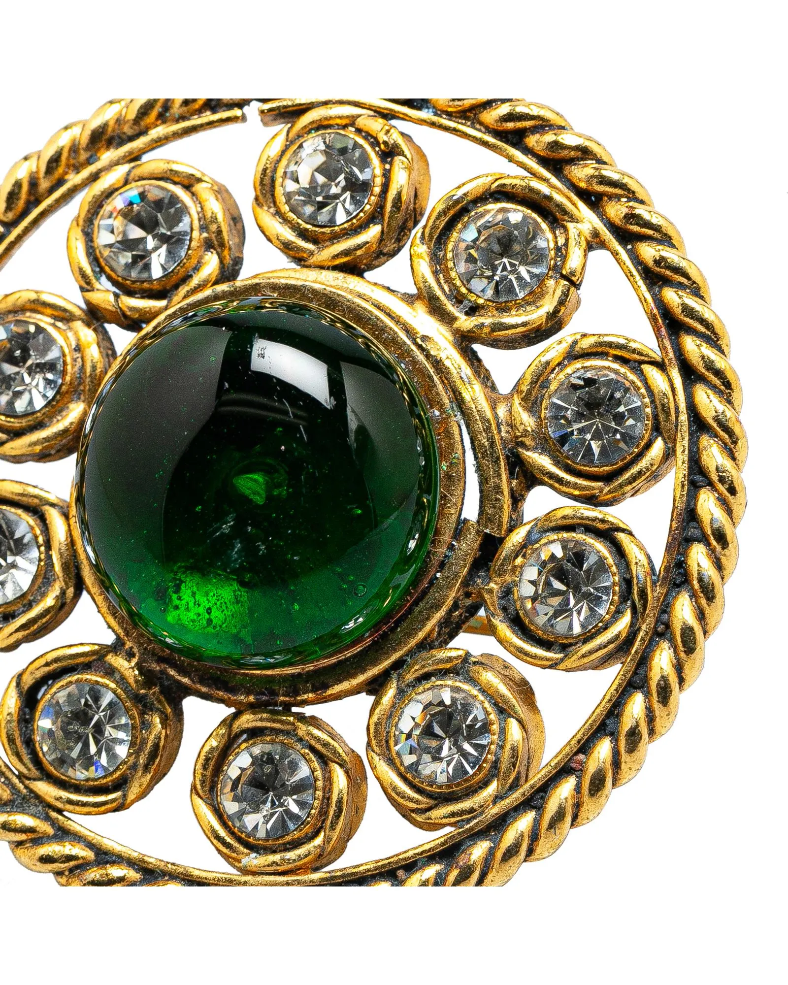 Gold Plated Crystal Detail Brooch