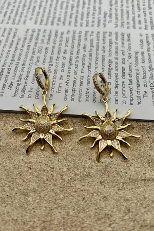 GOLD PLATED STARLIGHT EARRINGS - WHITE ZIRCON