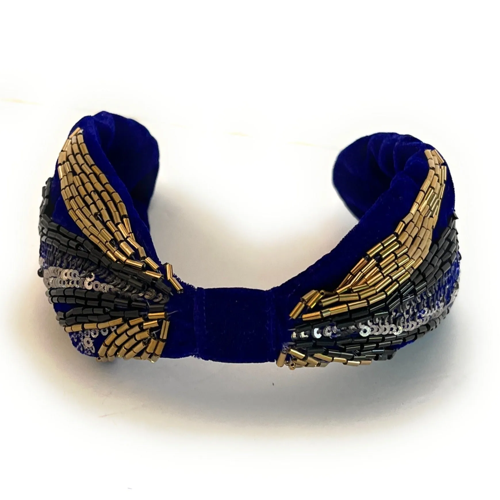 Hand Beaded Royal Blue Headband