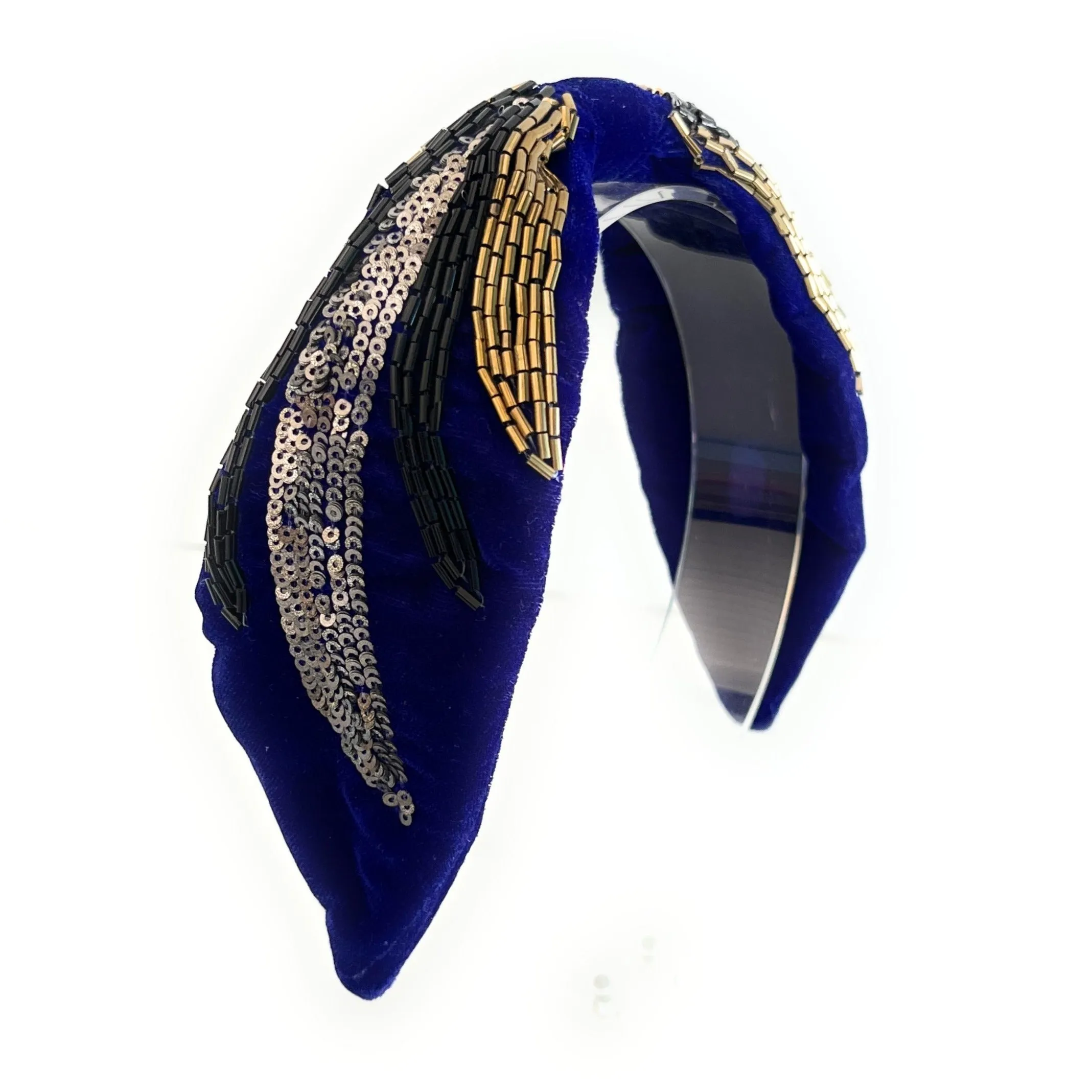 Hand Beaded Royal Blue Headband