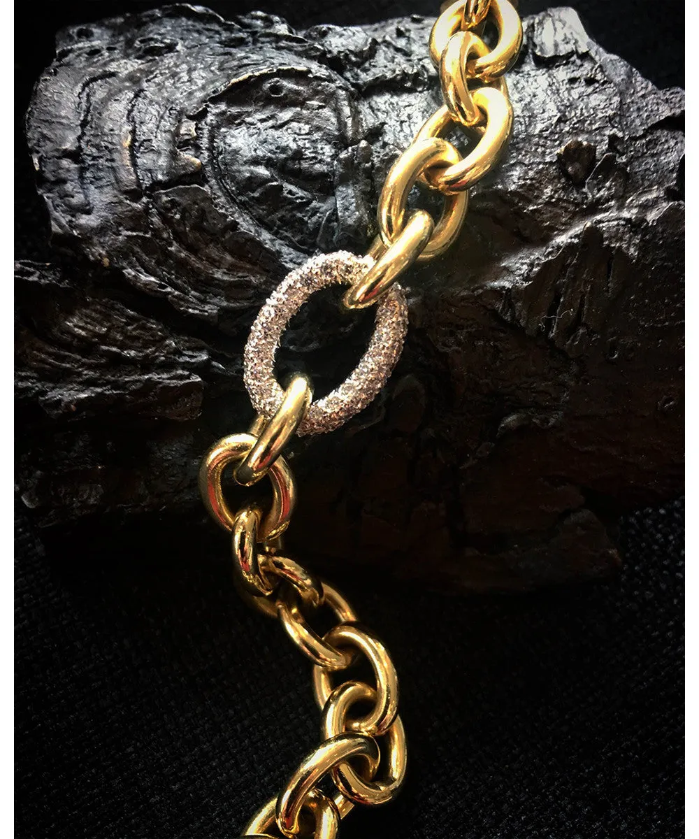 Handmade Cable Bracelet | 18 Karat Yellow Gold & Diamonds | Limited Edition