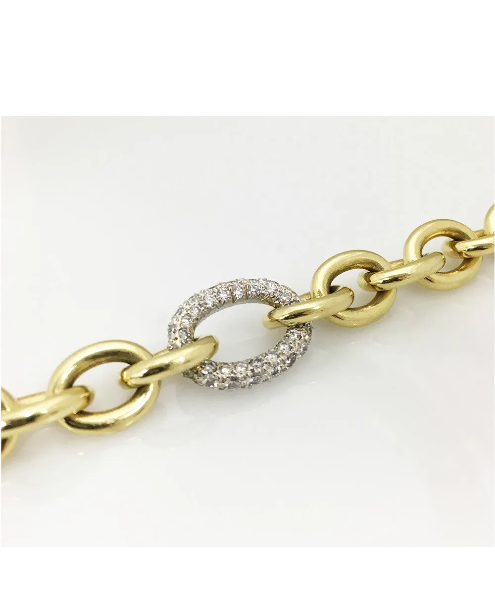 Handmade Cable Bracelet | 18 Karat Yellow Gold & Diamonds | Limited Edition