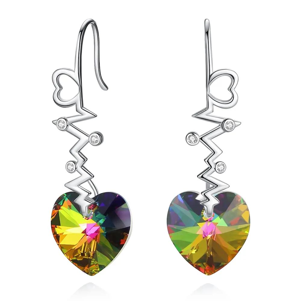 ”Heartbeat“Crystal Earrings Jewelry