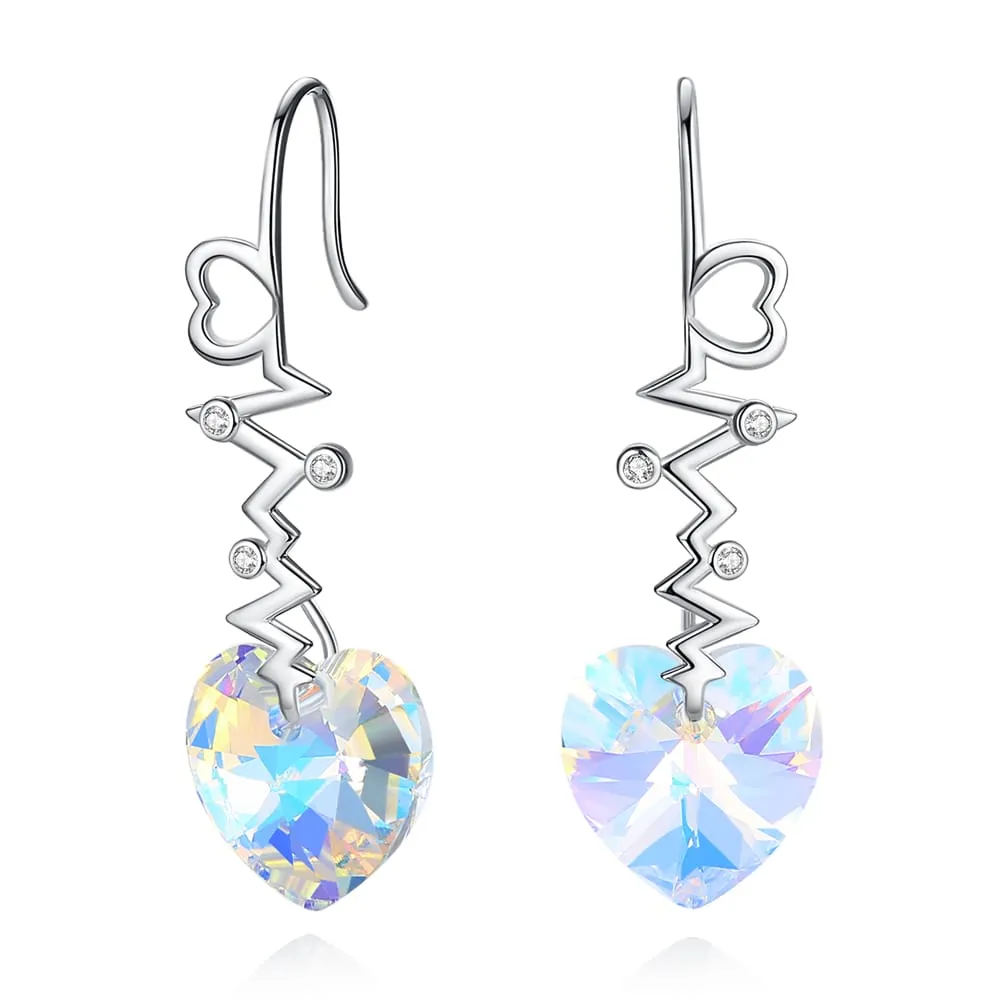 ”Heartbeat“Crystal Earrings Jewelry