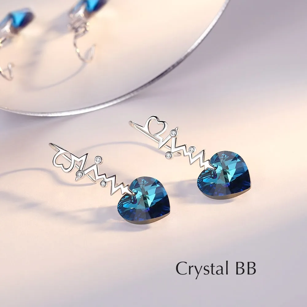 ”Heartbeat“Crystal Earrings Jewelry