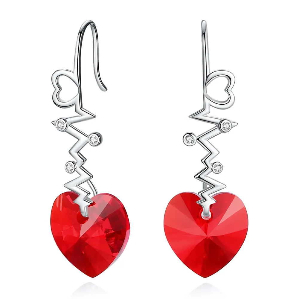 ”Heartbeat“Crystal Earrings Jewelry