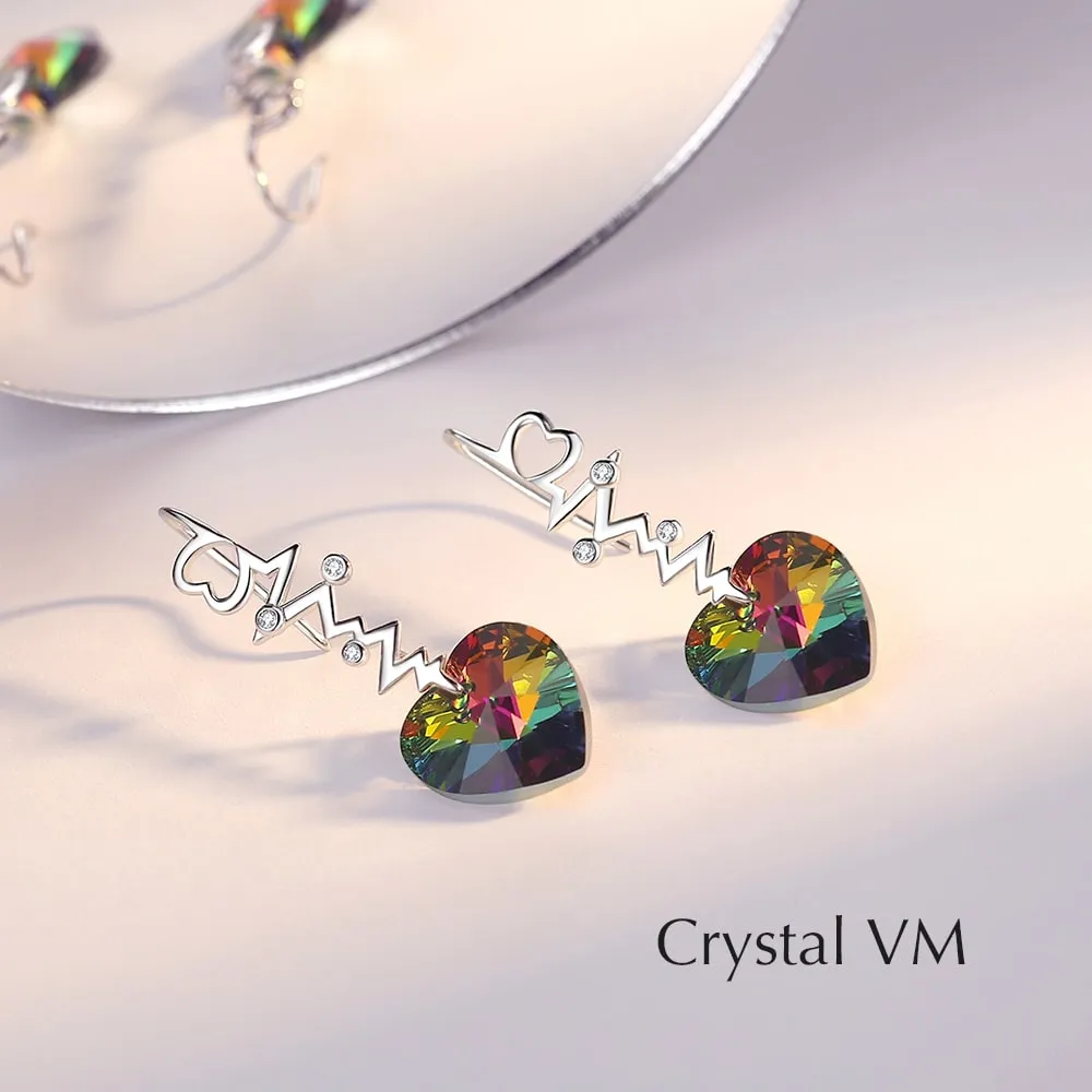 ”Heartbeat“Crystal Earrings Jewelry