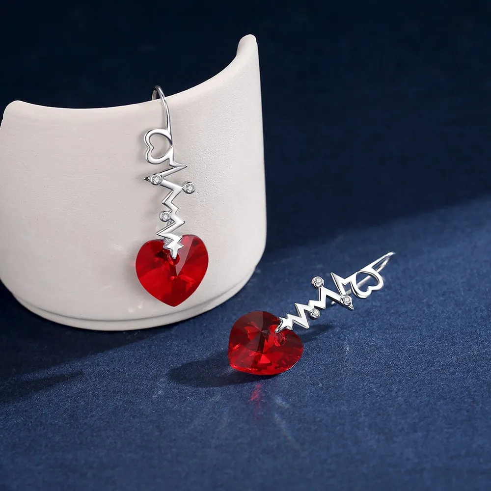 ”Heartbeat“Crystal Earrings Jewelry