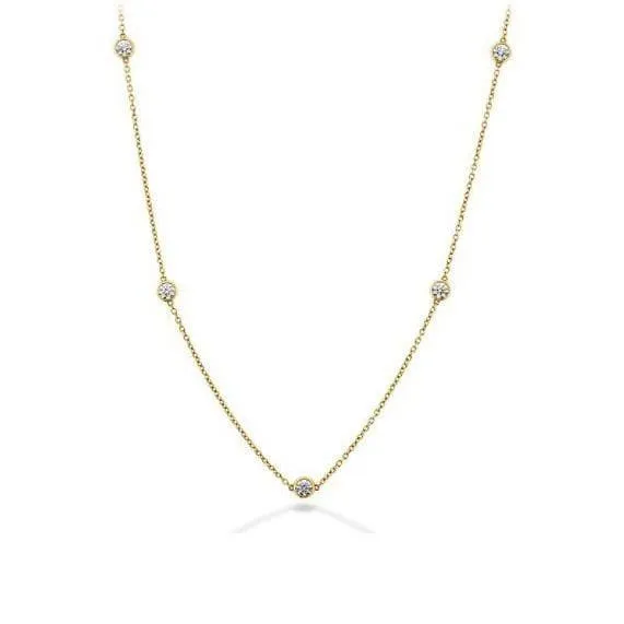 Hearts on Fire Signature Yellow Gold 5 Diamond Bezels By The Yard - .25ctw